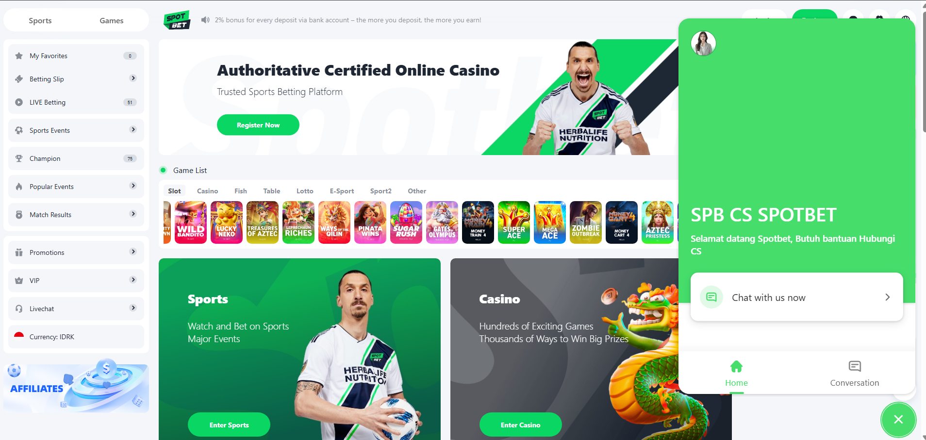 Dukungan Online 24/7 melalui Spotbet Live Chat